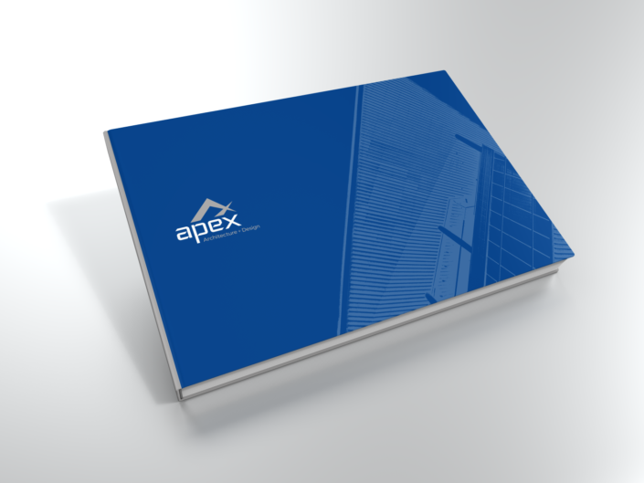 Apex Architecture and Design logo on brochure cover